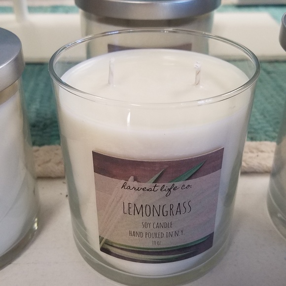 Lemongrass Soy Candle Double Wick all natural 10 o - Picture 2 of 2